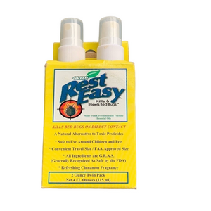 Rest Easy all natural bed bug spray (2oz twin pack ) cinnamon smel new in box 33